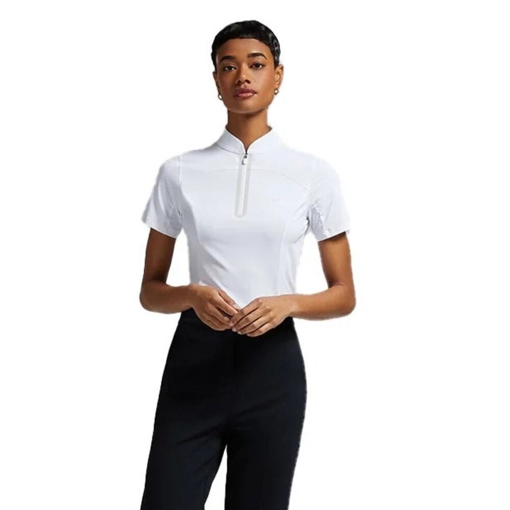 G/Fore Nylon Interlock Short Sleeve 1/4 Zip Mid Layer Golf Shirt White